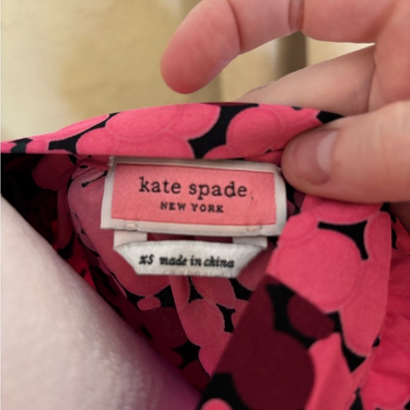 Kate Spade New York woman’s silk pink and red ruffle blouse size xs - Picture 7 of 9